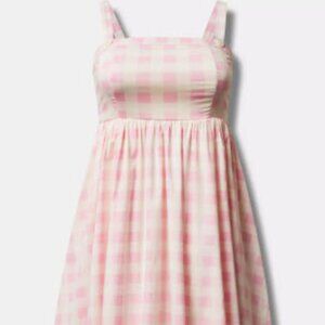 Torrid Retor Chic Pink Gingham Midi Dress – Size 2 (2X)